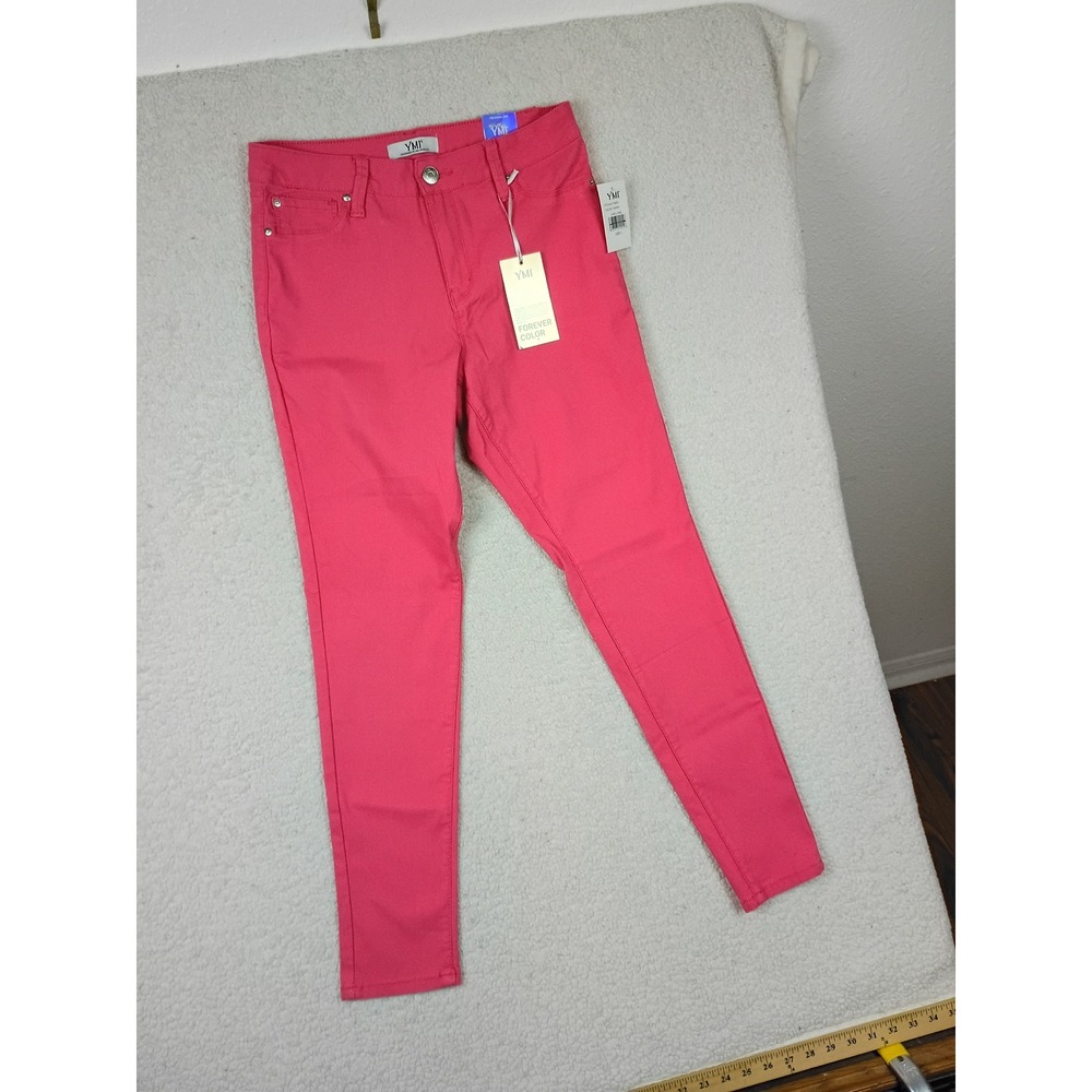 YMI Skinny Pants Women Size L 31X29 Shell Pink Forever Color Hyper Stretch - Picture 4 of 12